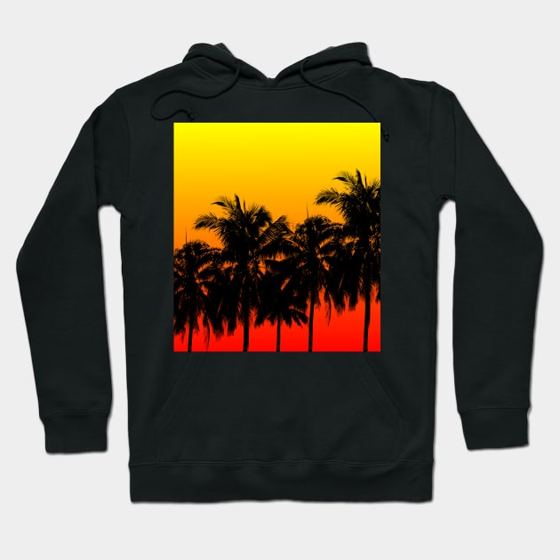 Palm Trees Palm Tree Sunset Square Vacation Hoodie by Monstershirts